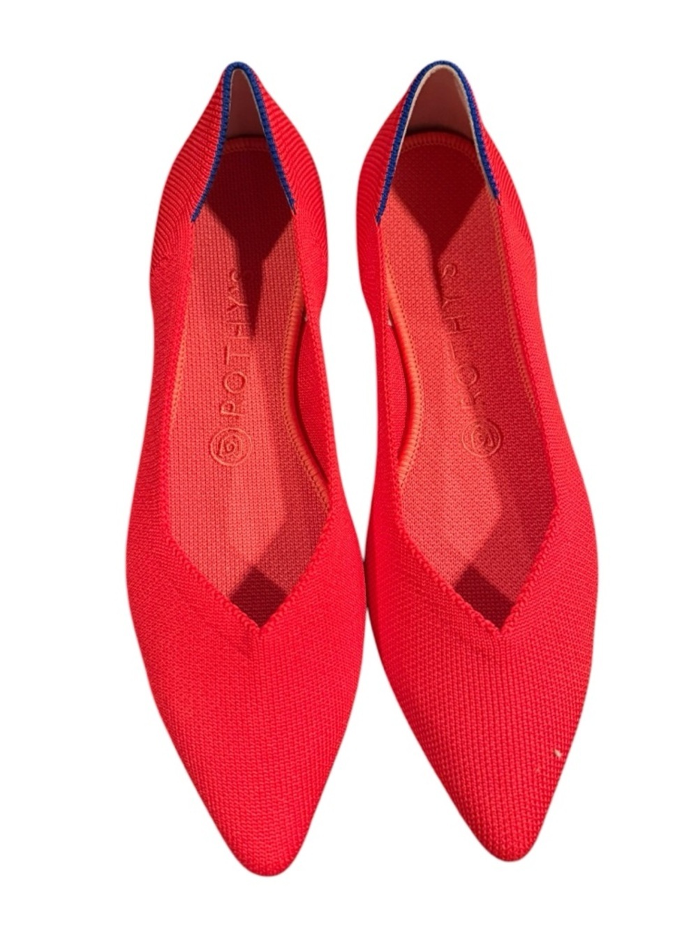 Rothy’s Pointed Knit Flats in Red